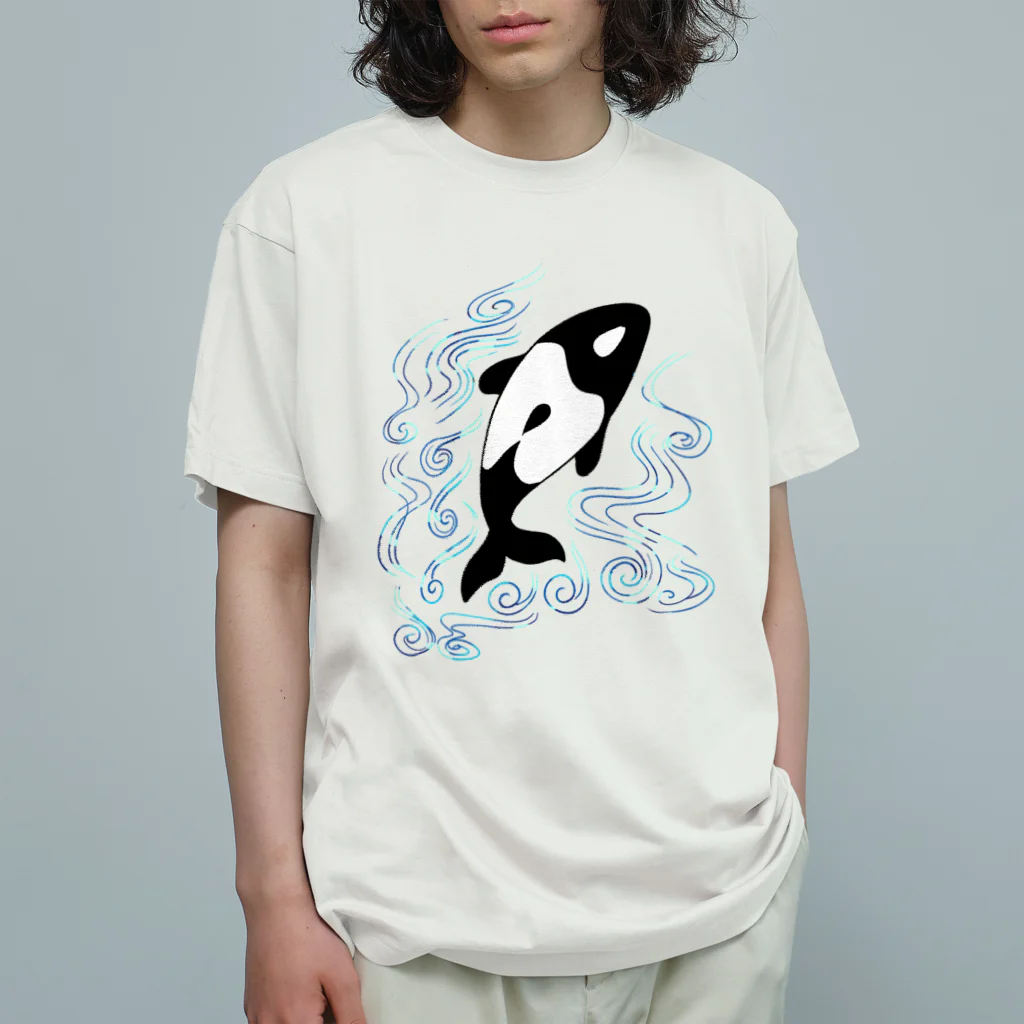 Liliac.maniacの水流とイロワケイルカ Organic Cotton T-Shirt