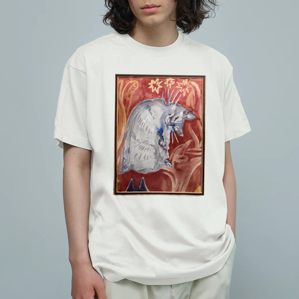 ボブテイルねこ画商のEl Gato Rojo Organic Cotton T-Shirt