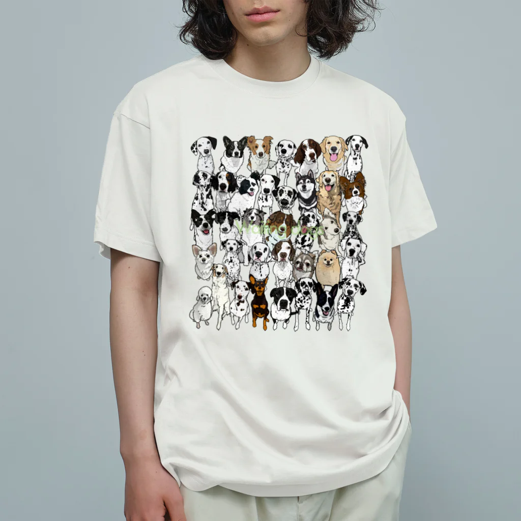 lily_dalmatianのWaiting dogs  オーガニックコットンTシャツ