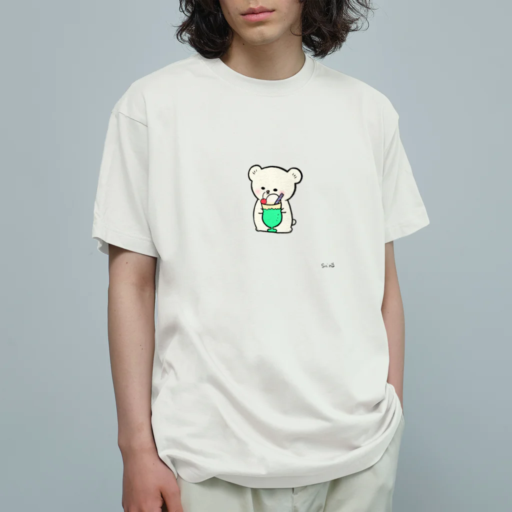 SHIHO NO WAのしろくまくりーむそーだ オーガニックコットンTシャツ