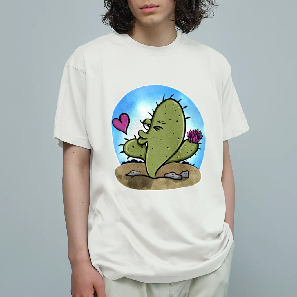 Realm of Ramblesのサボテン - 投げキス オーガニックコットンTシャツ