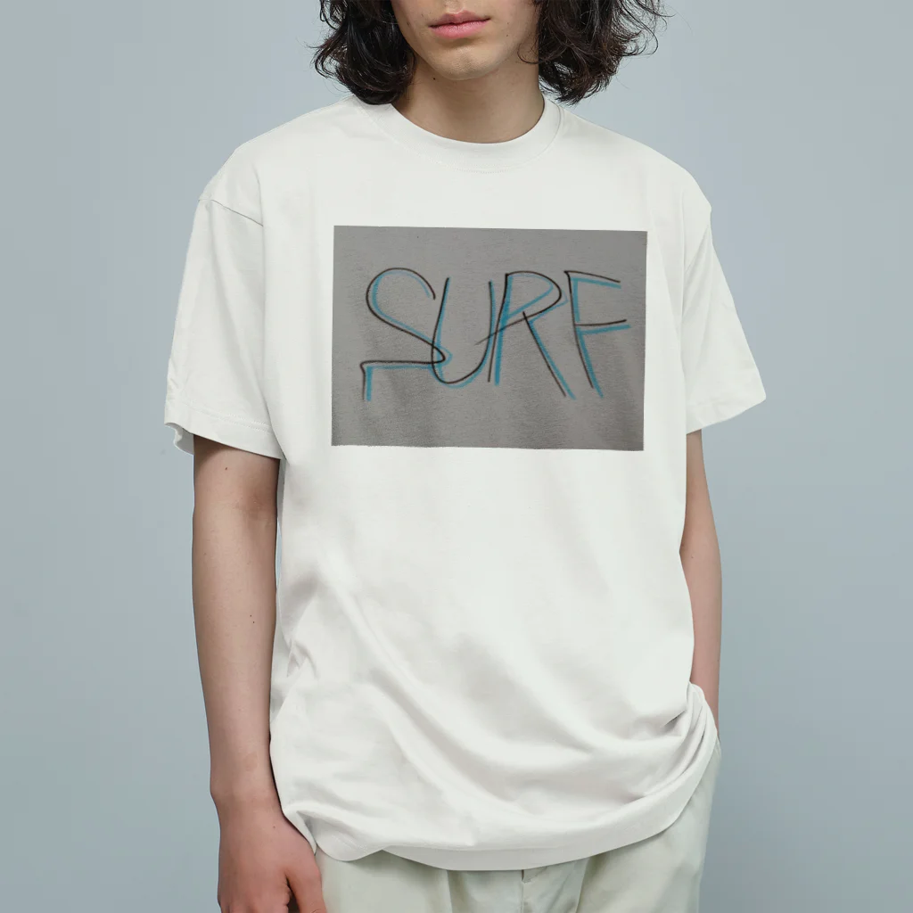 SURF810のSURF 文字(青影) Organic Cotton T-Shirt