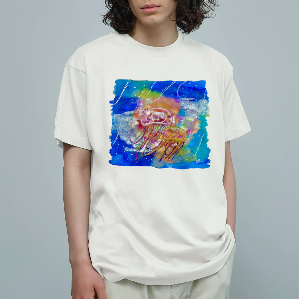 onmycolorの楽描き店のくらげーぬ・くらげーる　さん オーガニックコットンTシャツ