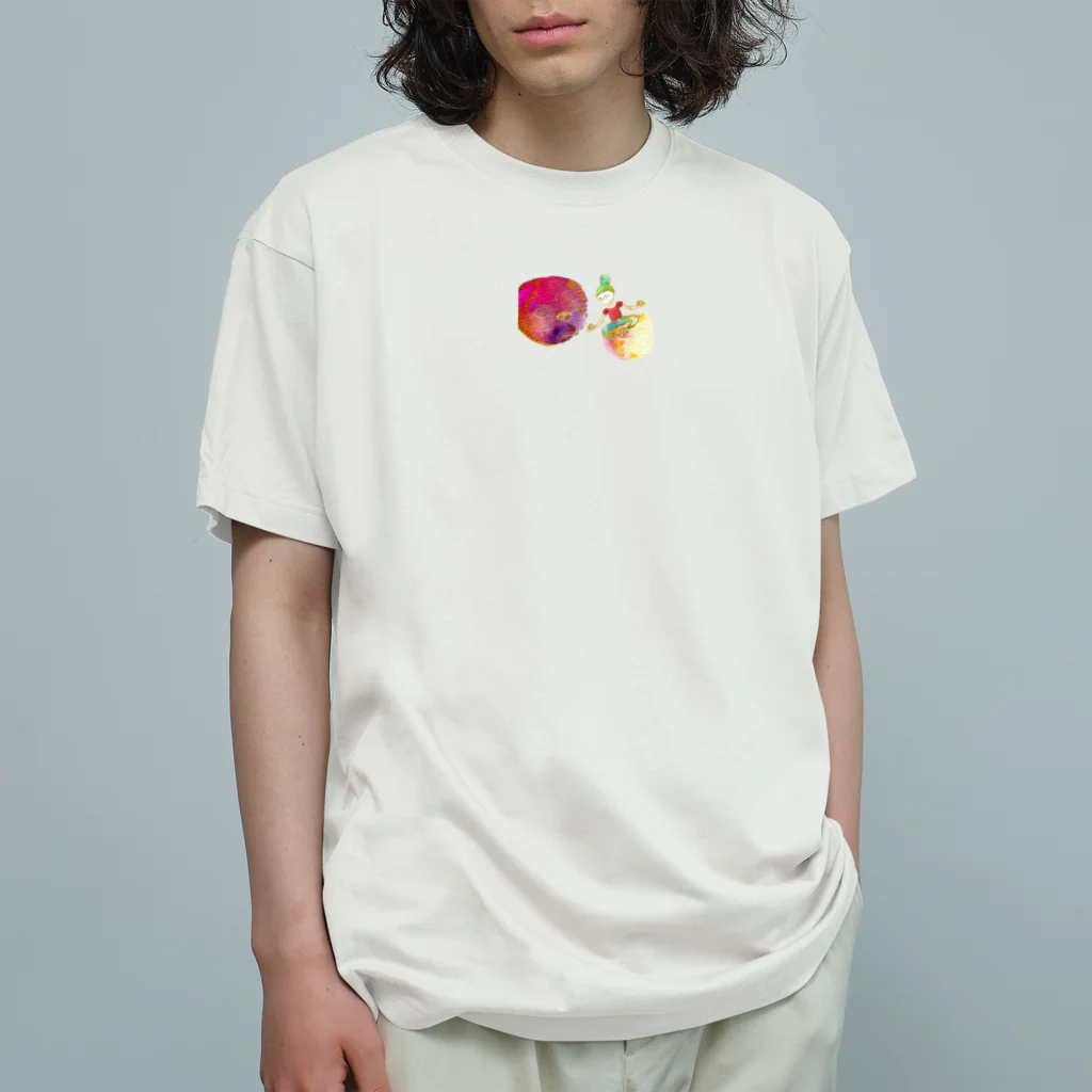 onmycolorの楽描き店のそばかすこちゃん on ball Organic Cotton T-Shirt