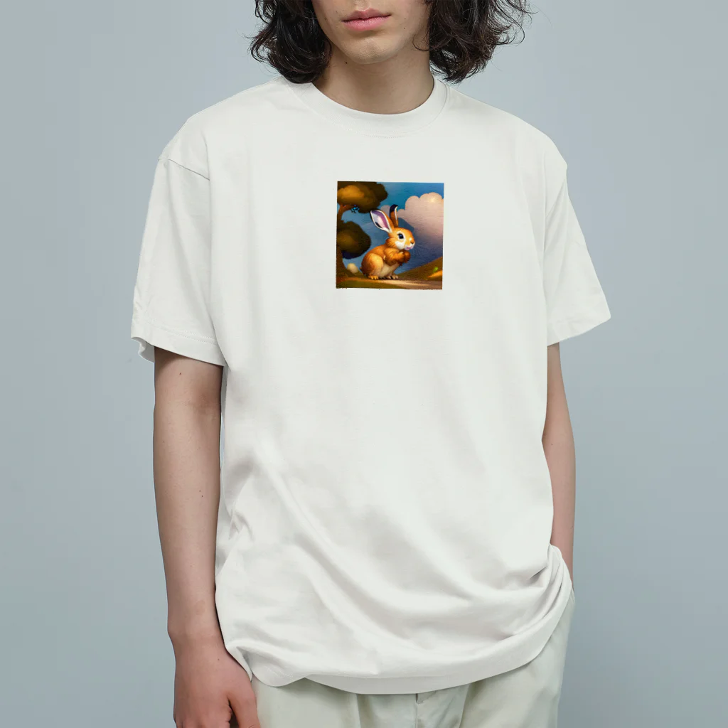 mikkunchamaのかわいいうさぎのイラストグッズ オーガニックコットンTシャツ