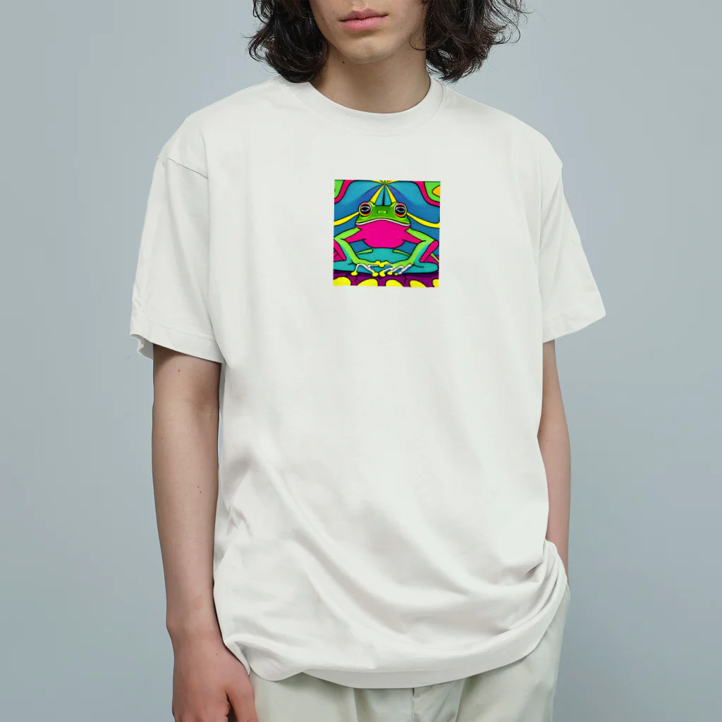 miranoのサイケデリックなカエル Organic Cotton T-Shirt