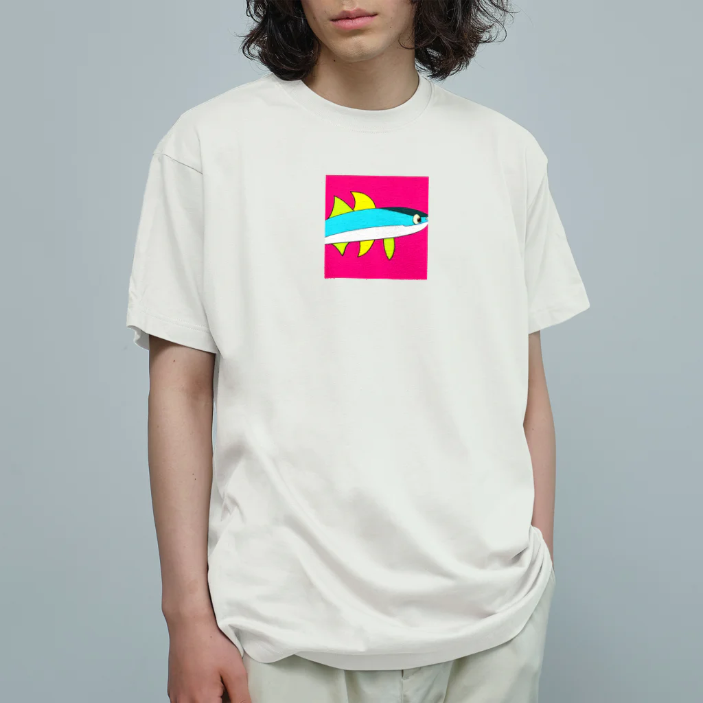 魚大好きマンのさかな オーガニックコットンTシャツ