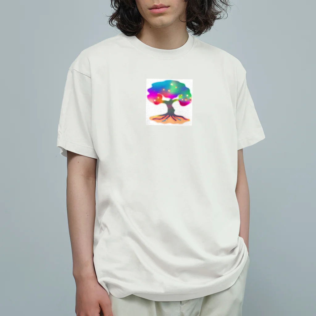 Kuronicoのレインボーガジュマル オーガニックコットンTシャツ
