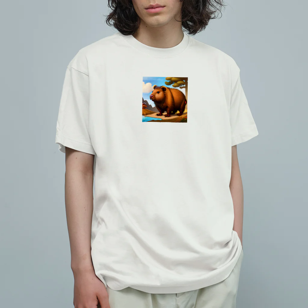 カピバラ大好きのカピバラ大好き オーガニックコットンTシャツ