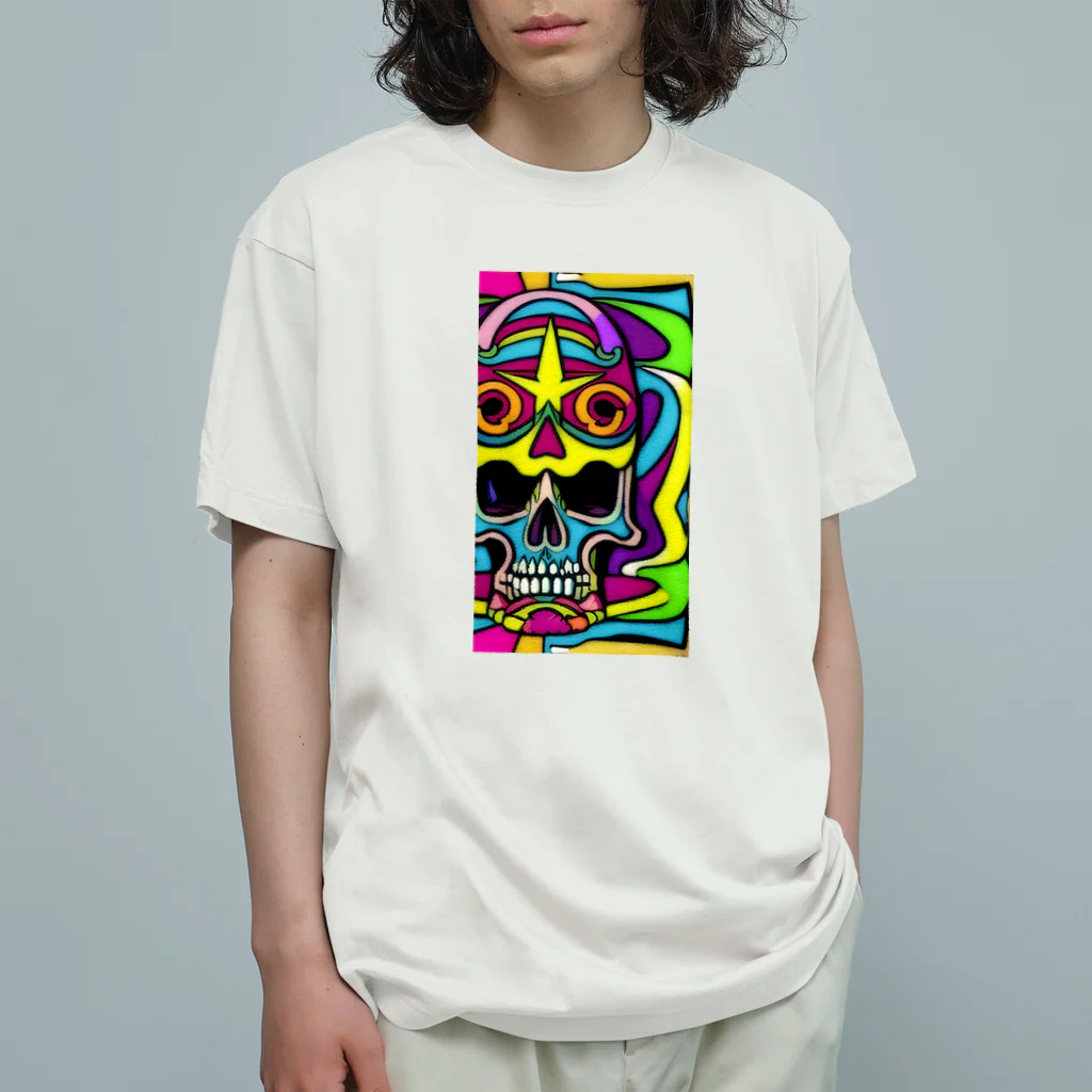 jack_and_beanのヘビーメタルでロックなスカル Organic Cotton T-Shirt