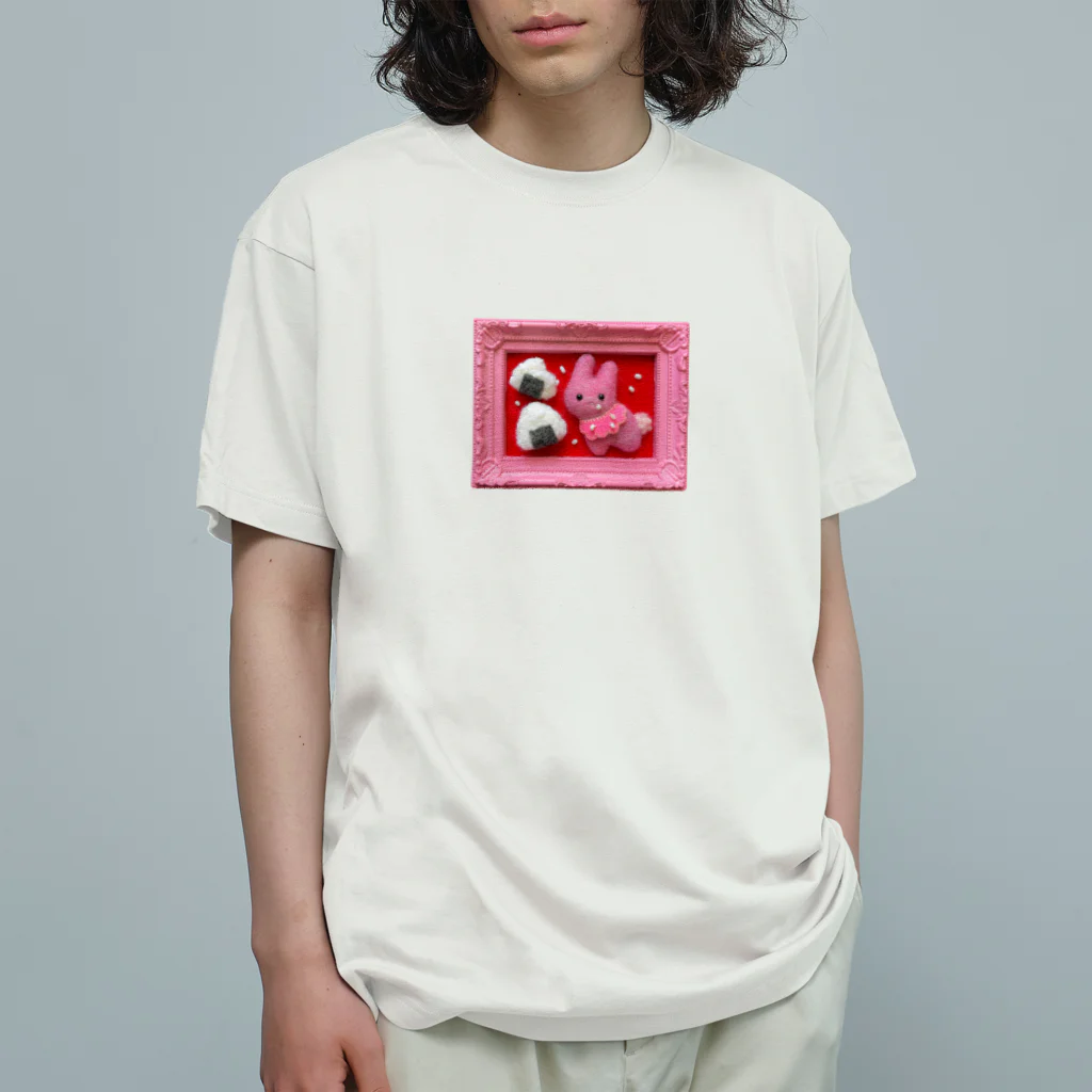 nanaqsaのおにぎりとうさぎ オーガニックコットンTシャツ