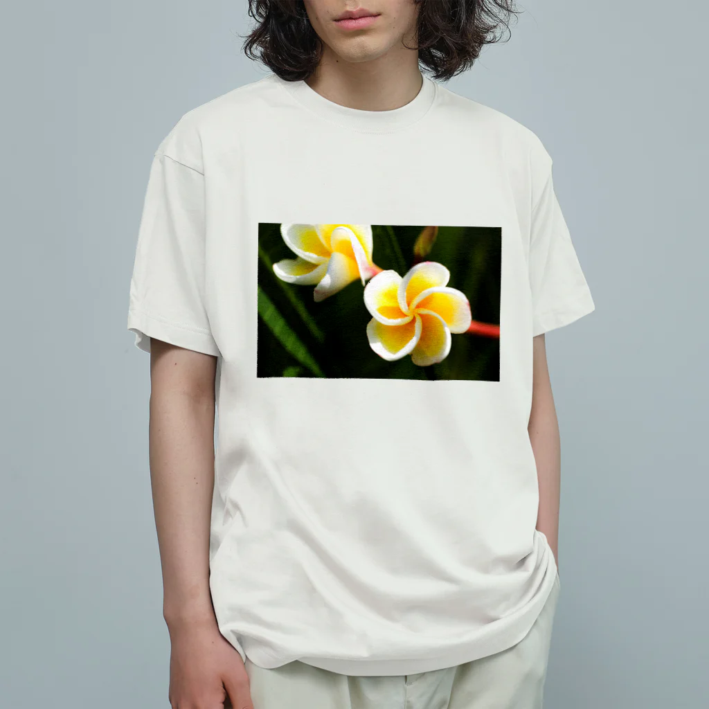 kamakiri3のFlower of the Heart　プルメリア オーガニックコットンTシャツ