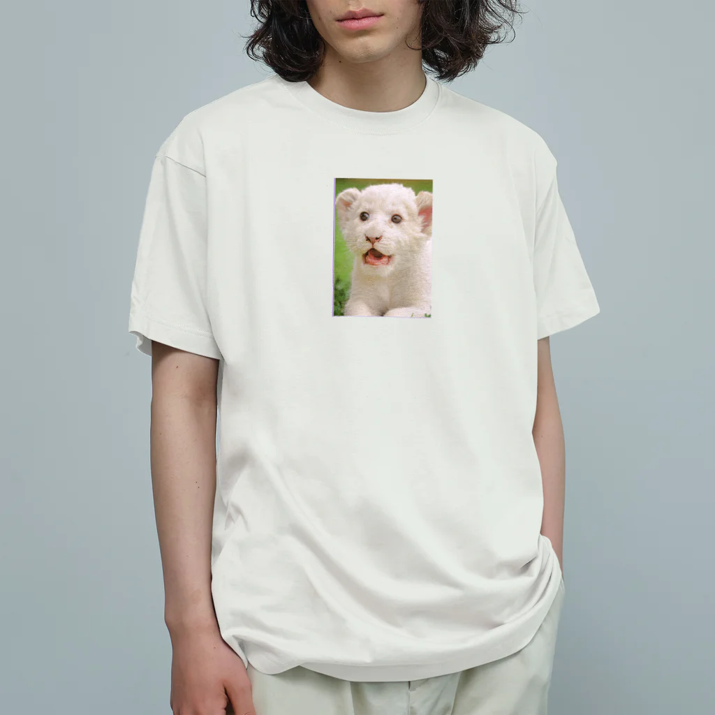 まっしろなのやんちゃなホワイトライオン Organic Cotton T-Shirt