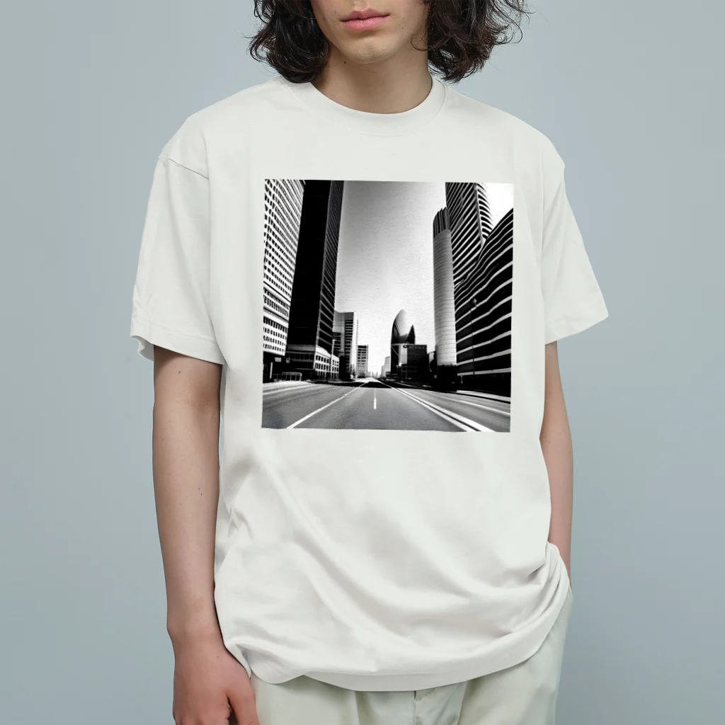 animaltennensuiの都市の鼓動：白黒で描くアーバンスケープ オーガニックコットンTシャツ