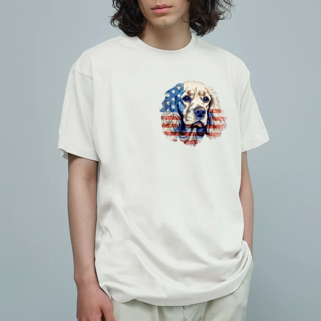 dogsdream8246のアメリカンコッカーアメリカ オーガニックコットンTシャツ