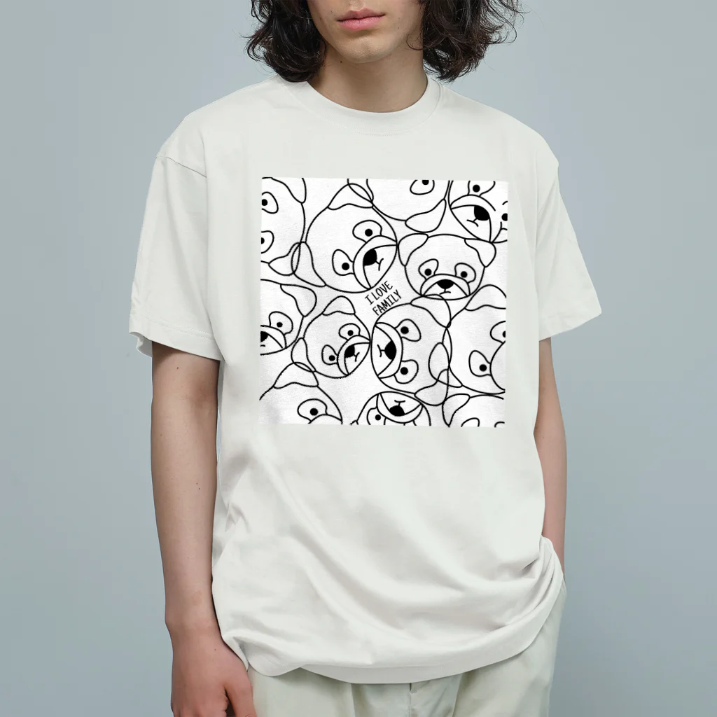 3kids2のDog family Organic Cotton T-Shirt