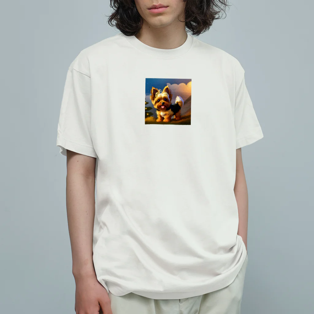 milkCocoa❤️の可愛いヨークシャーテリアのアイテム オーガニックコットンTシャツ