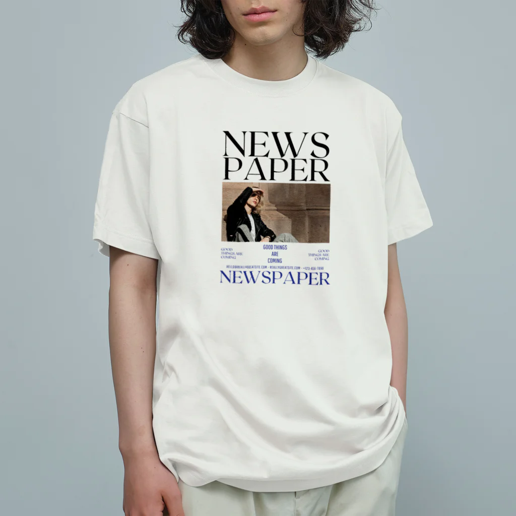 show.のNEWS PAPER オーガニックコットンTシャツ