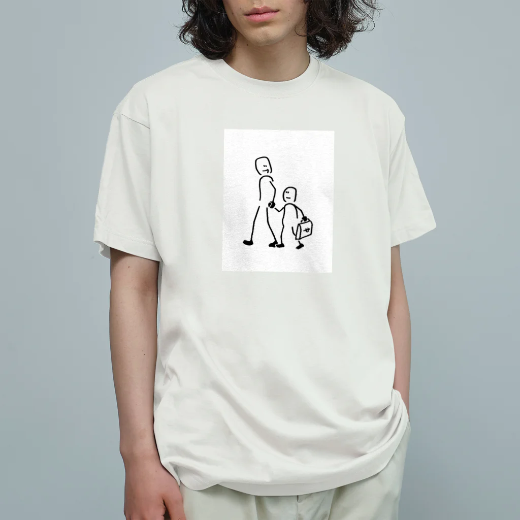 kopapaの親子手つなぎデートくん Organic Cotton T-Shirt