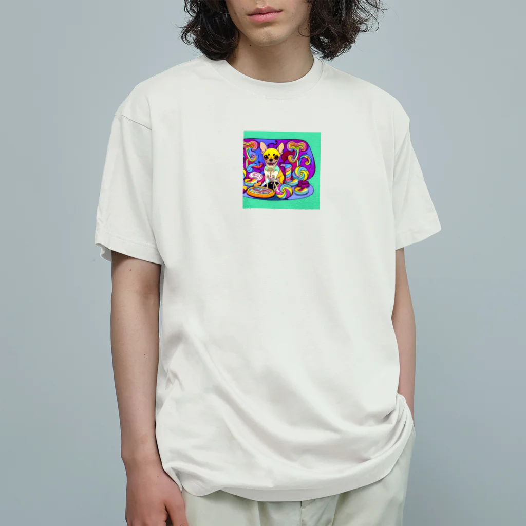 チワワ愛好家ショップのクッキー王国の謎☆チワワの異次元冒険 オーガニックコットンTシャツ