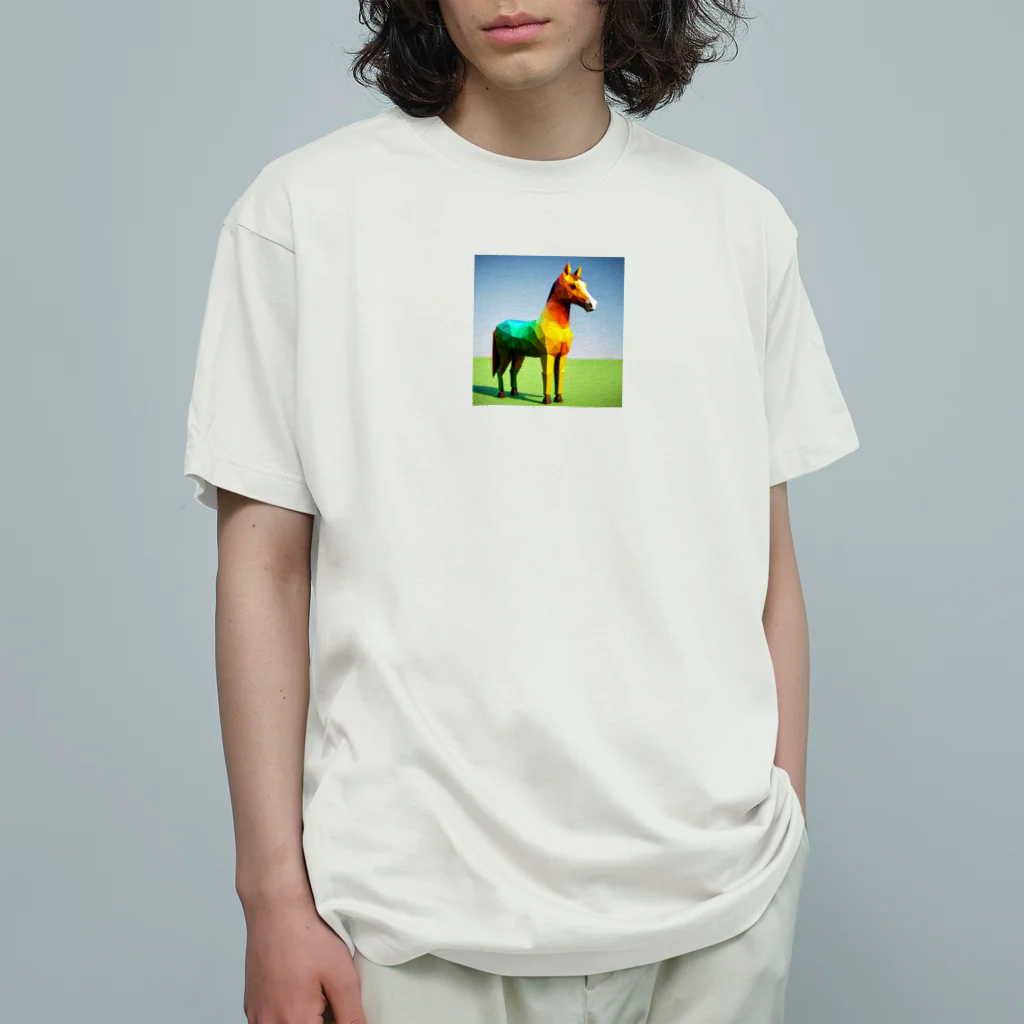 REIZAのカラフルにたたずむ馬 Organic Cotton T-Shirt