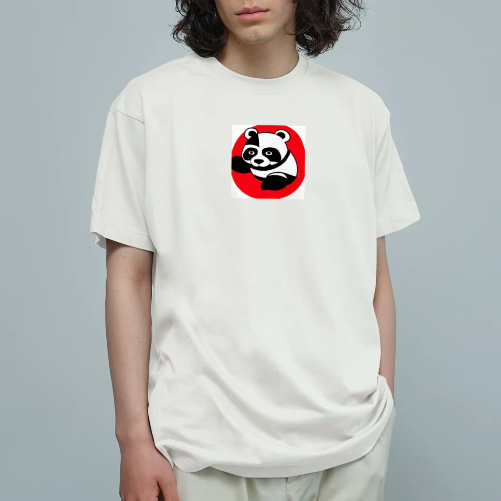 yossy2023の押忍パンダ オーガニックコットンTシャツ