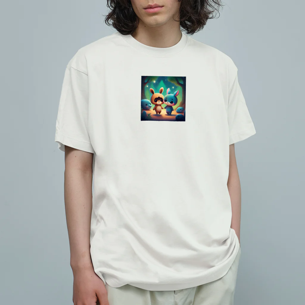 さぼりのあっくまんのたぬうさぎ Organic Cotton T-Shirt