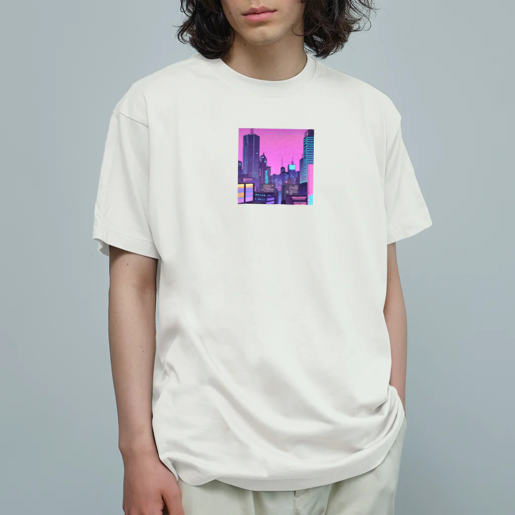 LEONのネオンな街並み オーガニックコットンTシャツ