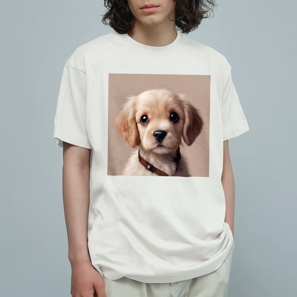 kunkun1048のめちゃカワ犬 オーガニックコットンTシャツ