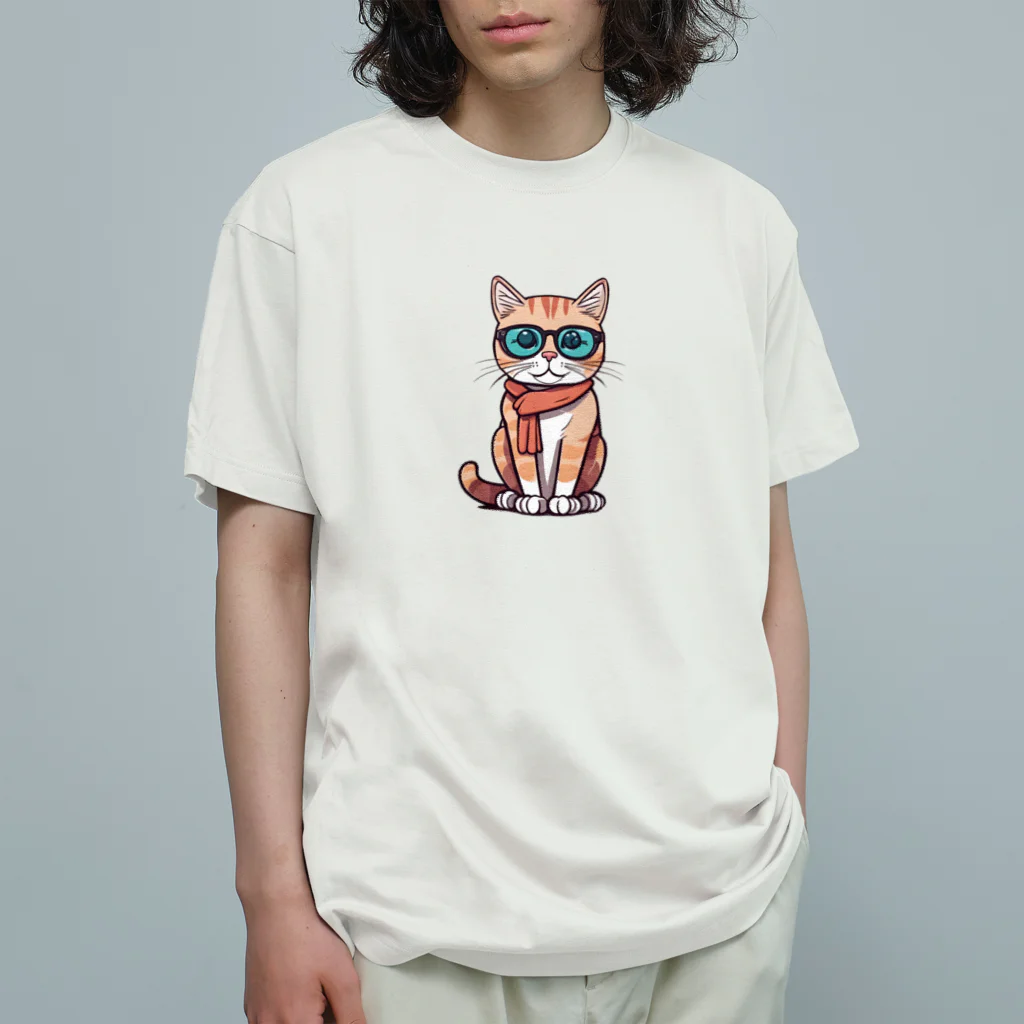 Líng〜凌〜のメガネ猫∥ オーガニックコットンTシャツ