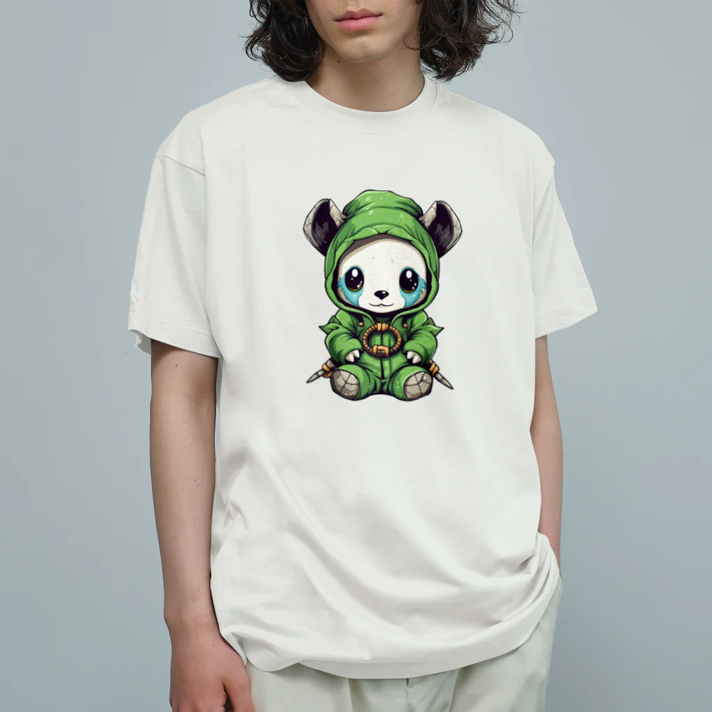 Vasetti_pressの冒険者パンダ Organic Cotton T-Shirt