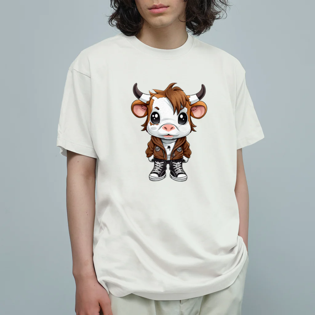 Vasetti_pressのスニーカーを履いた牛 Organic Cotton T-Shirt