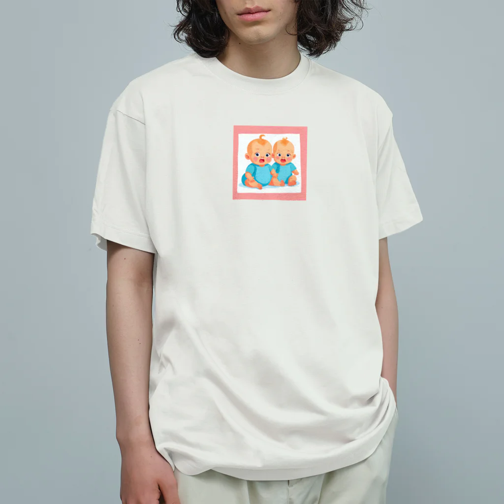 ラクダの店の双子ちゃん オーガニックコットンTシャツ