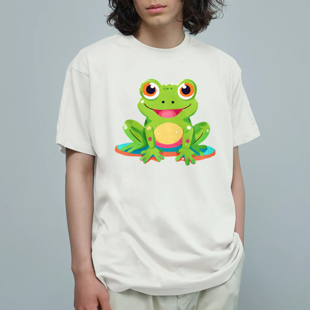 Tiny Cute Crittersのかわいいカエル Organic Cotton T-Shirt