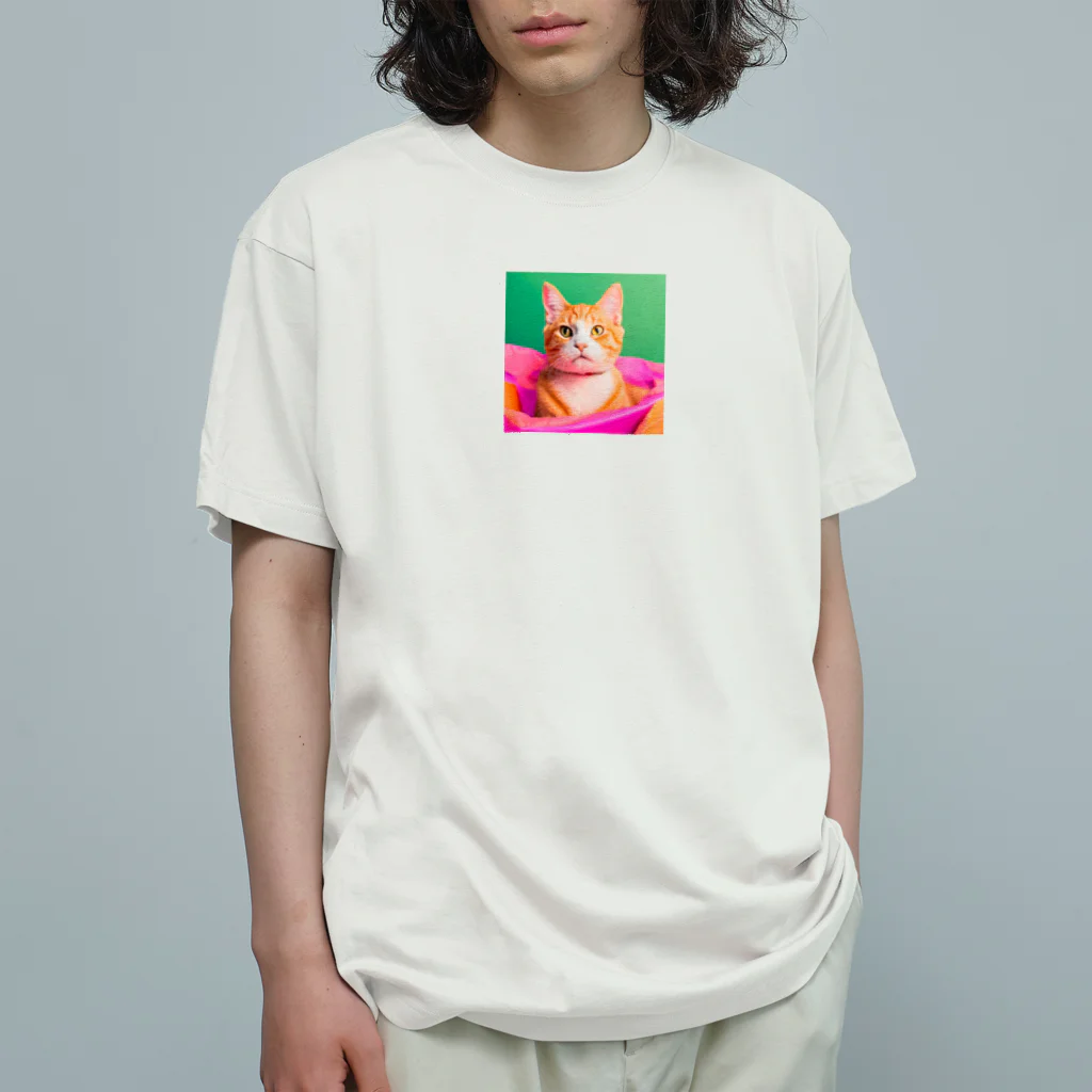 《Derekの絶賛工房中！》のイケイケ猫ちゃん Organic Cotton T-Shirt