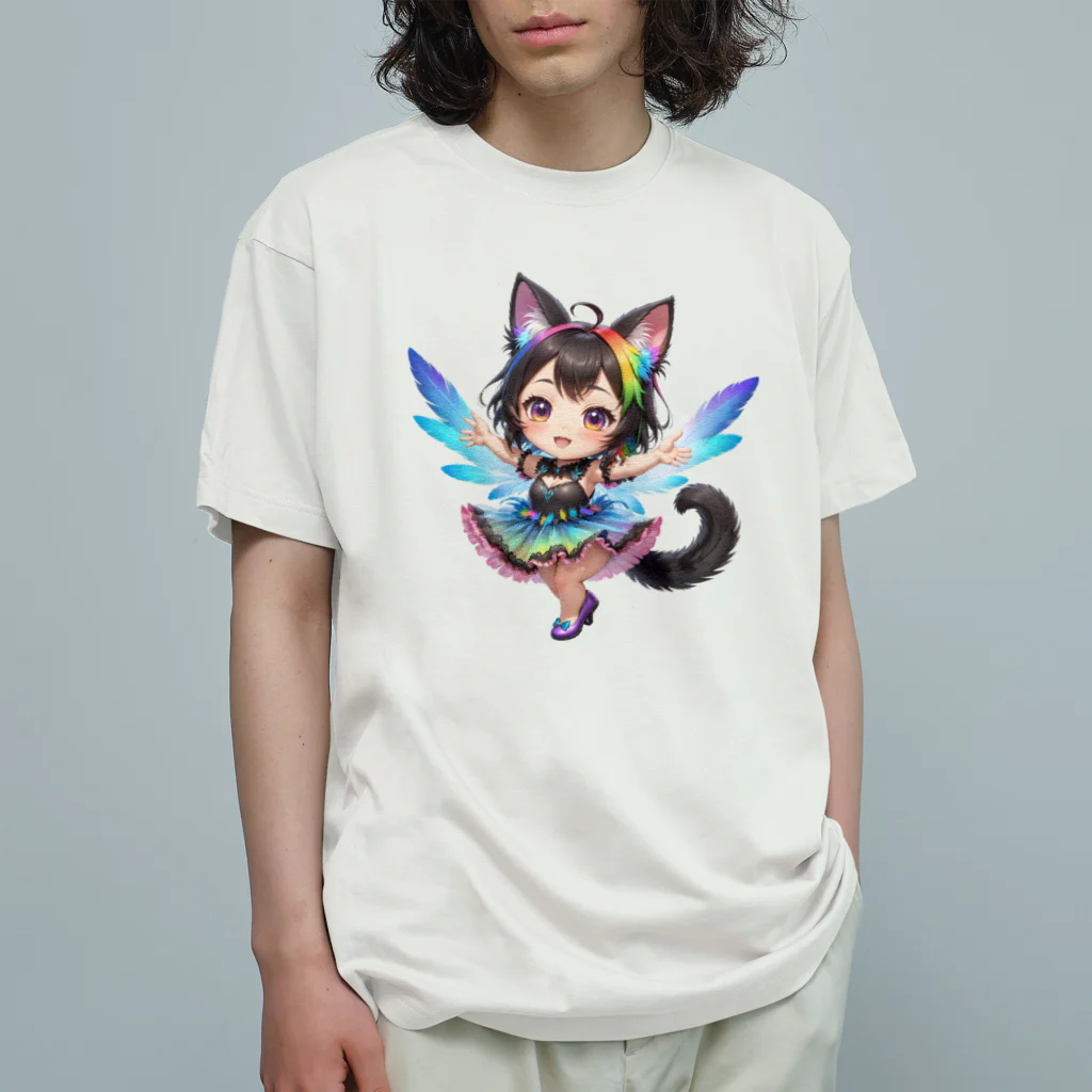 NexDreamの妖精のハロウィンフェス（黒猫2） Organic Cotton T-Shirt