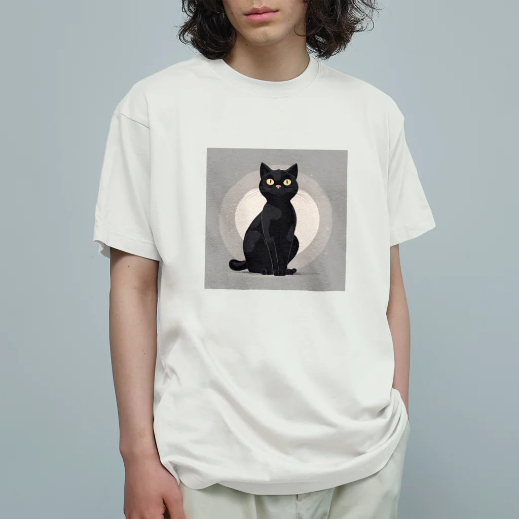 RealJapanishの黒猫 オーガニックコットンTシャツ