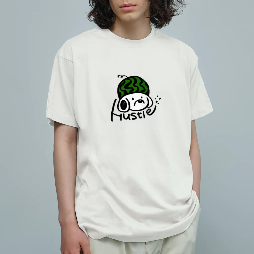 脳内デトックスのハッスルワンちゃん オーガニックコットンTシャツ