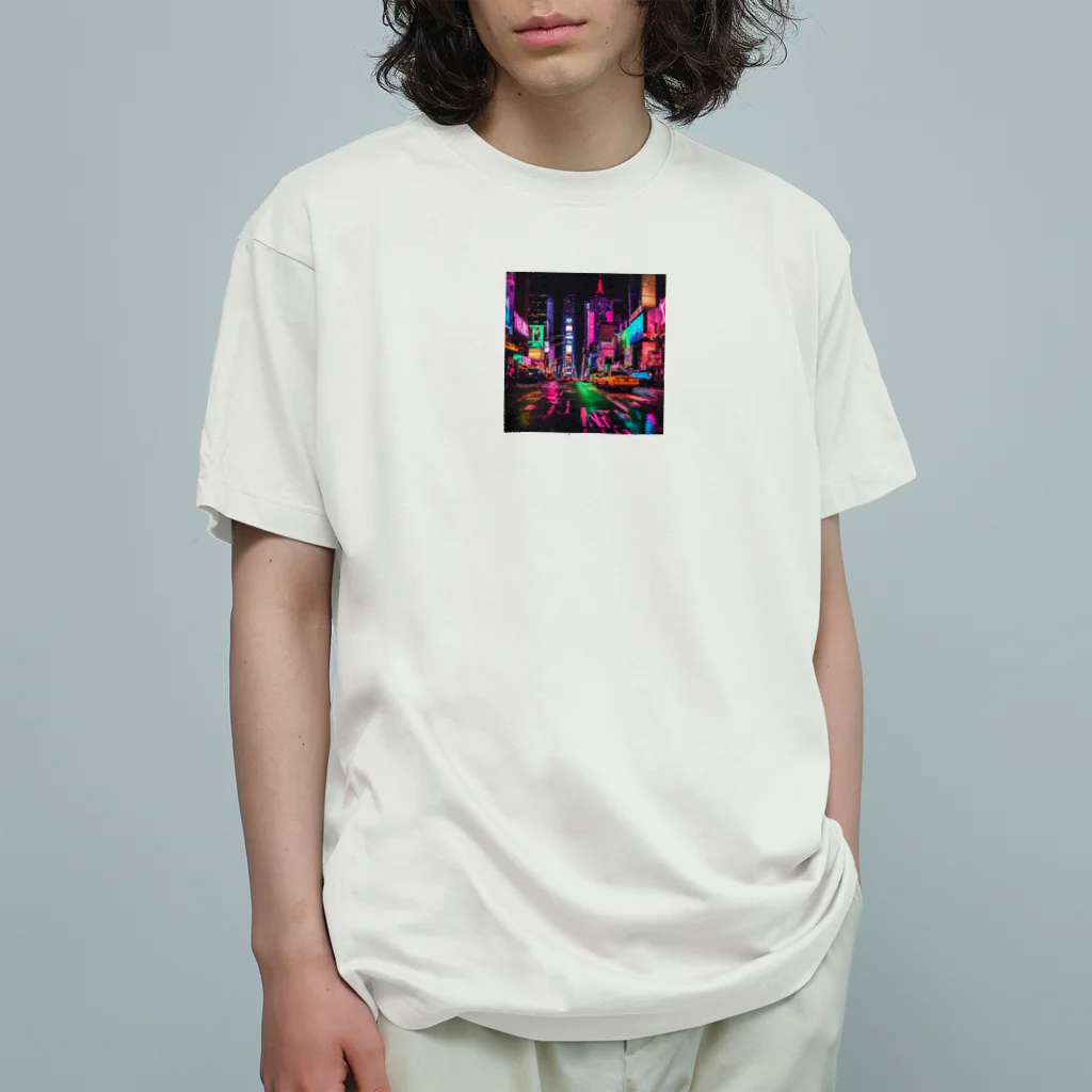 NYANKOのネオン 夜景 Organic Cotton T-Shirt