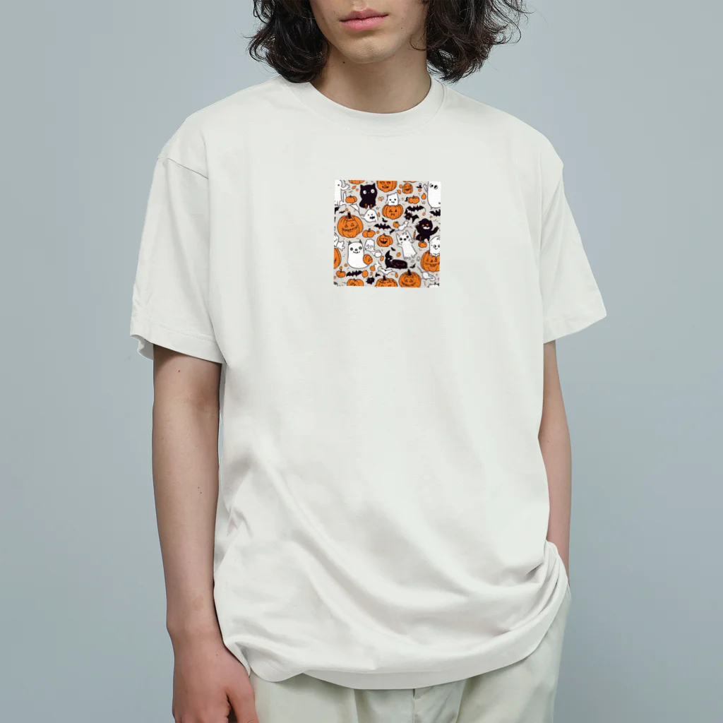 猫猫猫のハロウィン　猫　かぼちゃ Organic Cotton T-Shirt