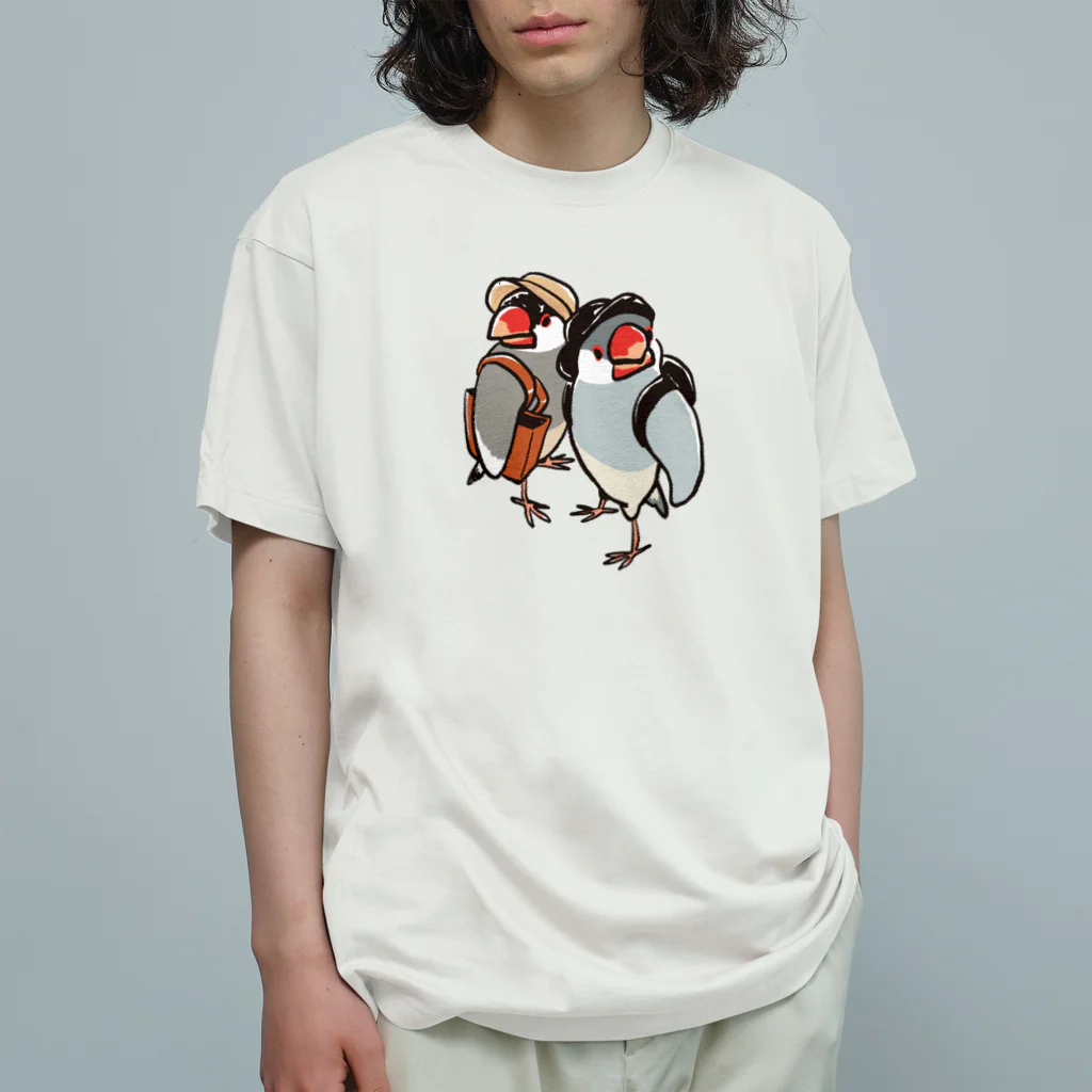 もしもしこちら文鳥の文鳥ちゃん知らない街を探検 Organic Cotton T-Shirt