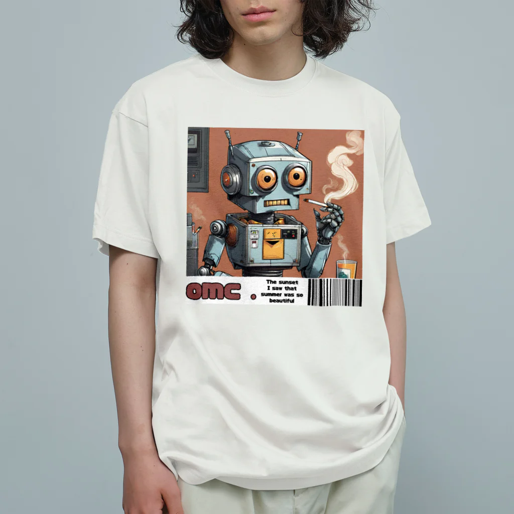 おもちショップの一服ロボくん オーガニックコットンTシャツ