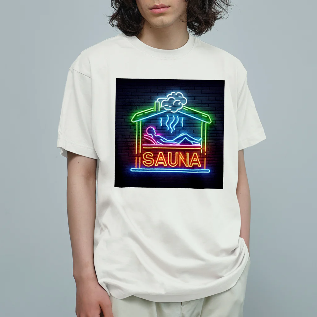 N SAUNA LOGOのネオン風サウナロゴ2 Organic Cotton T-Shirt