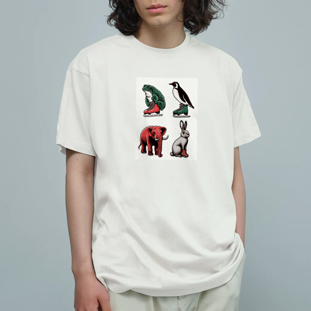 赤白 緑・アカシロ ミドリの【孤独を愛する４人】スケート編（フィギュアスケート） Organic Cotton T-Shirt