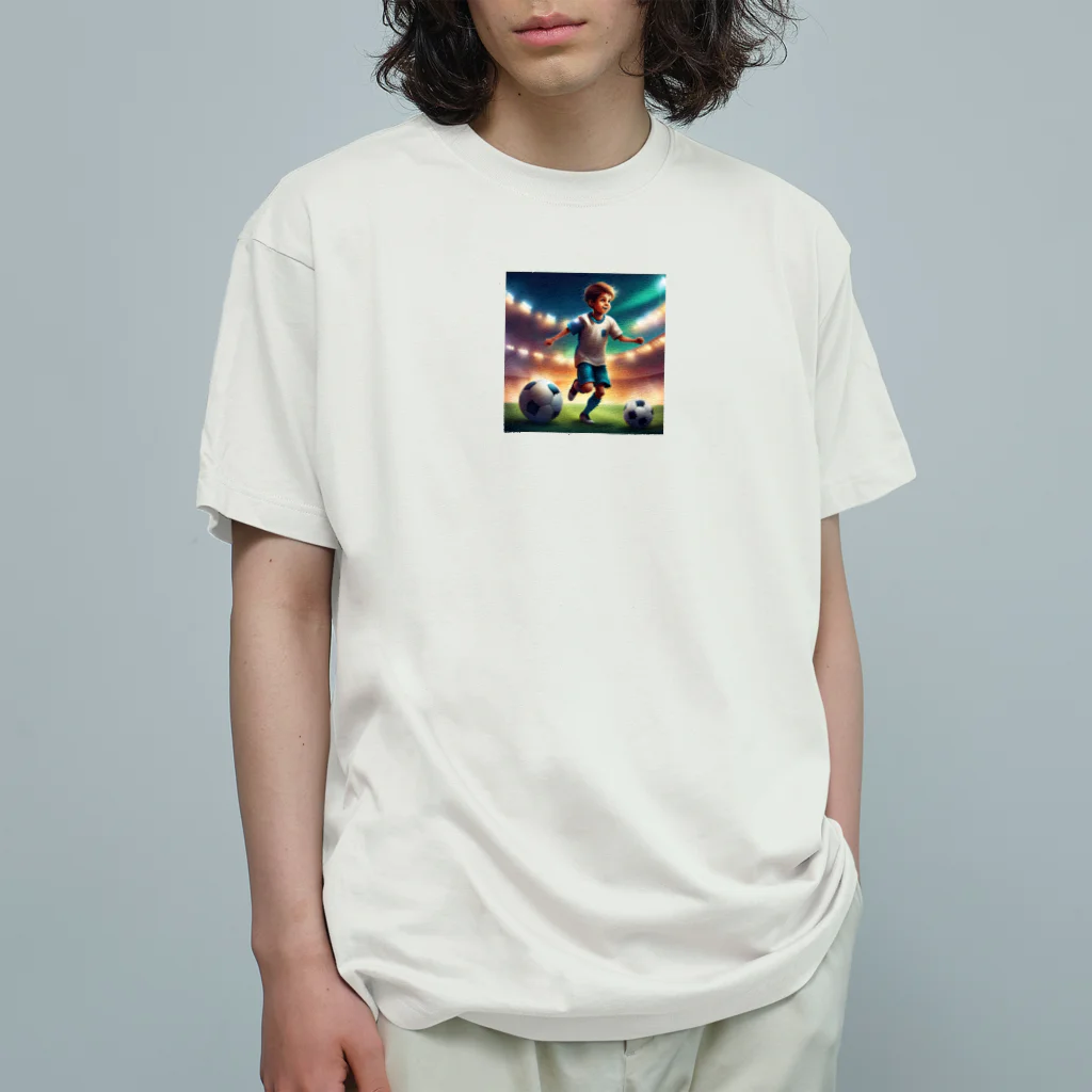 Uchi19のサッカー小僧 オーガニックコットンTシャツ