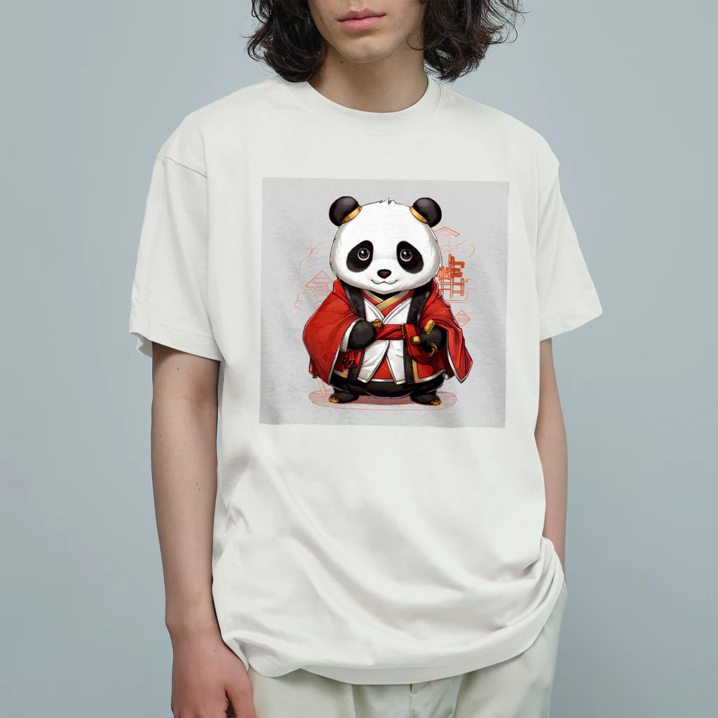 sh8の和パンダ オーガニックコットンTシャツ