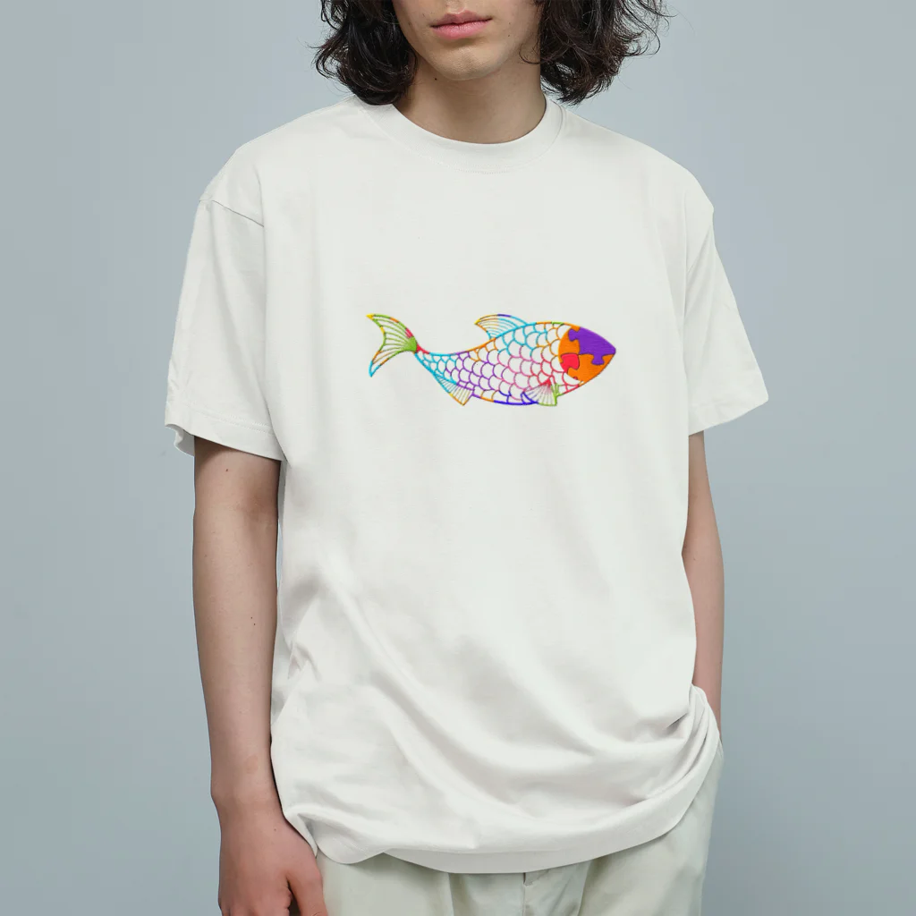 mumusの魚　jigsaw pals オーガニックコットンTシャツ