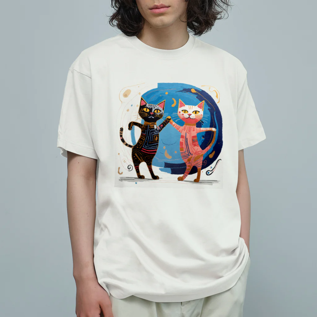 猫魚鳥時々犬等 arte♡のSuccessful Cats ♡ オーガニックコットンTシャツ