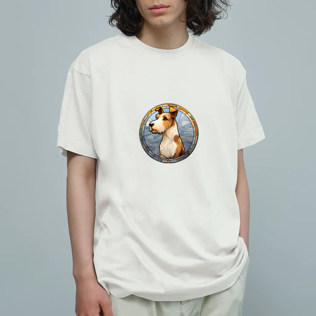 non0630のステンドグラステリア オーガニックコットンTシャツ