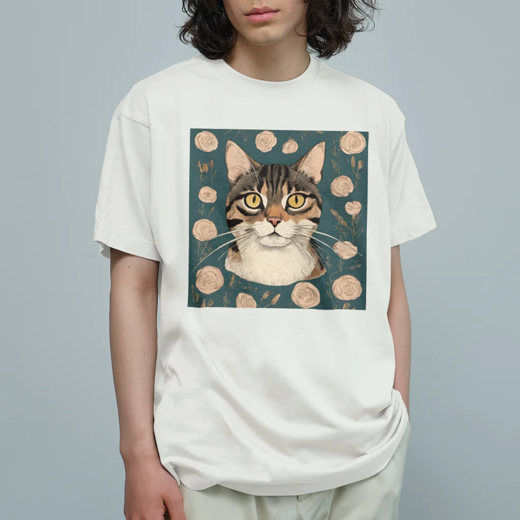 maeken work shopipのねこライフ オーガニックコットンTシャツ